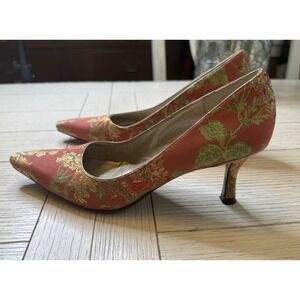 Cole Haan 2.5" Heels Pumps Rose Gold Tapestry Floral Women's‎ Shoes Sz 6.5 B